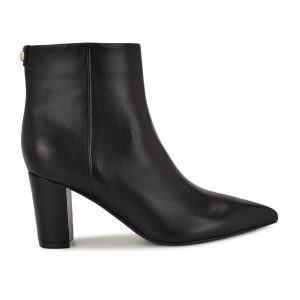 Lorela 9X9 Block Heel Leather Booties