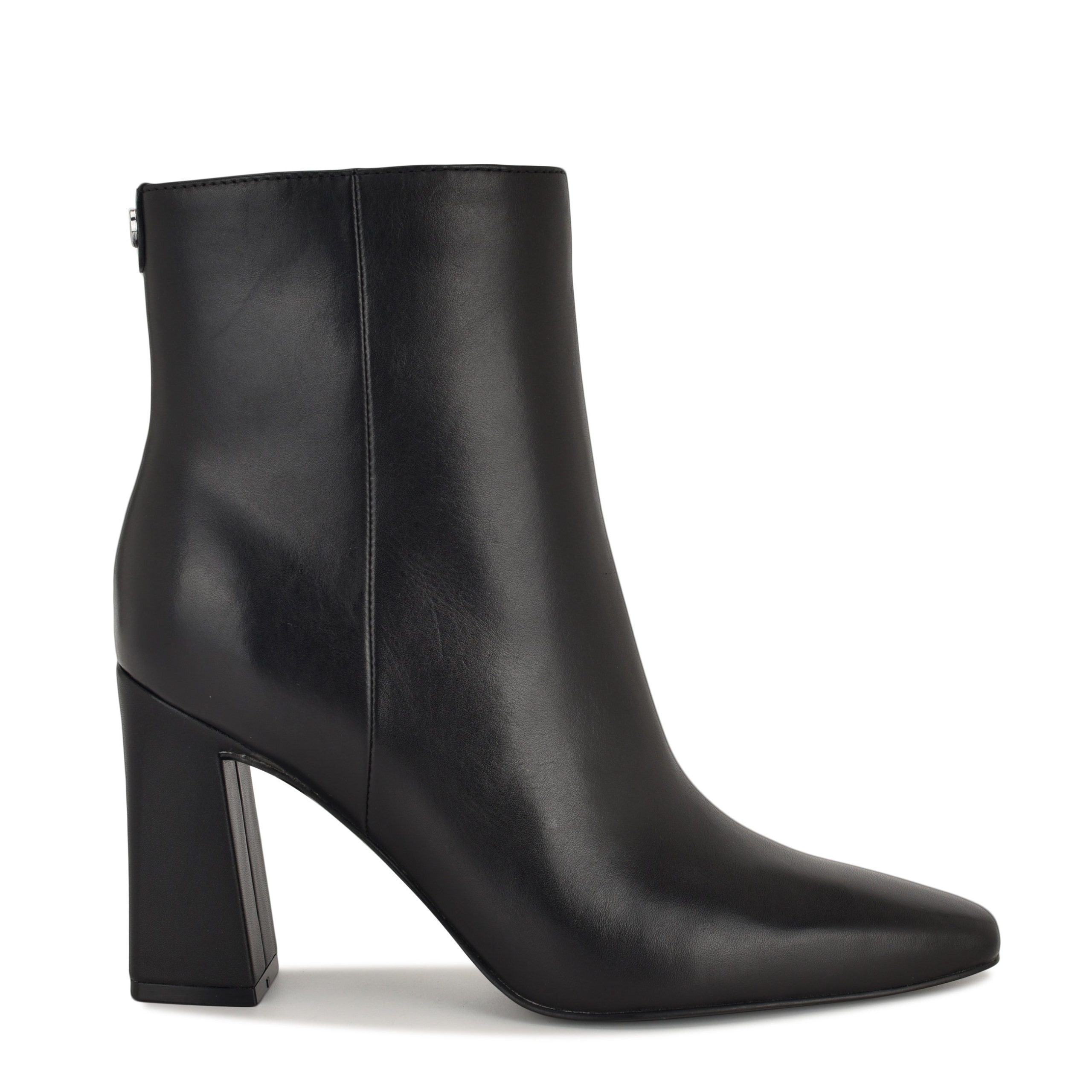 Reraye Block Heel Ankle Leather Booties
