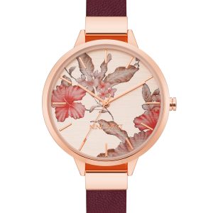 Floral Dial Strap Watch