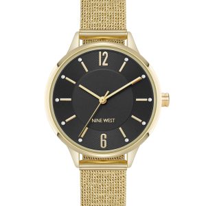 Crystal Accented Dial Mesh Watch