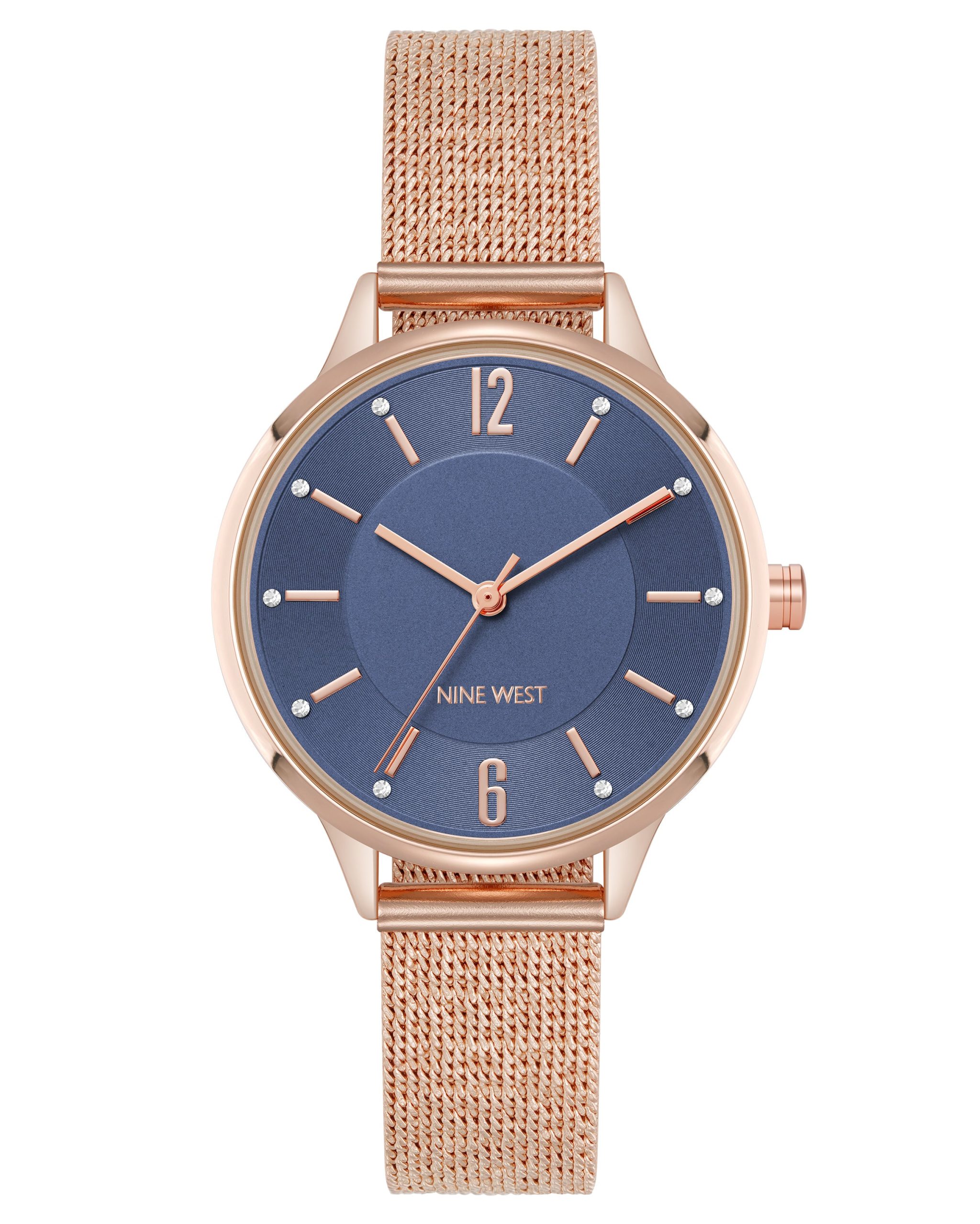 Crystal Accented Dial Mesh Watch