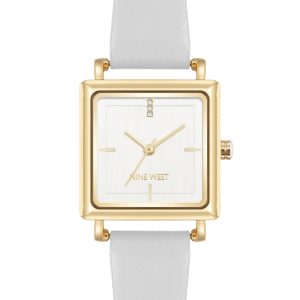 Square Strap Watch with Crystal Accents