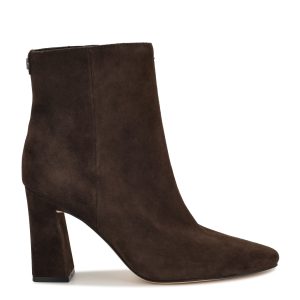 Reraye Block Heel Ankle Leather Booties