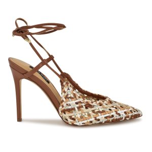 Fessla Woven Ankle Wrap Pumps